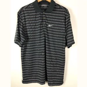 Nike Golf Fit Dry Striped Performance Polo Shirt L